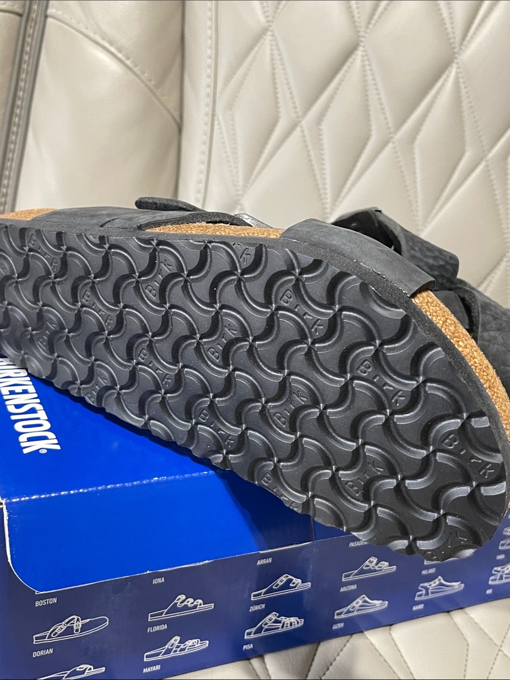 Birkenstock Lugano Sandals in Black and Cork - Picture 11 of 12